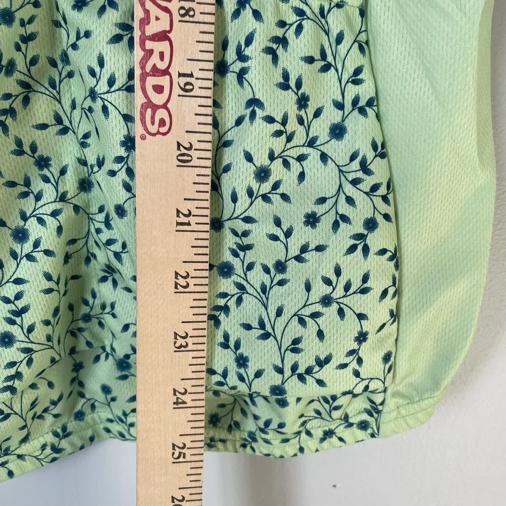 Pearl Izumi Vtg 2002 Cycling Jersey Top Sleeveless Floral Green Blue Size Medium
